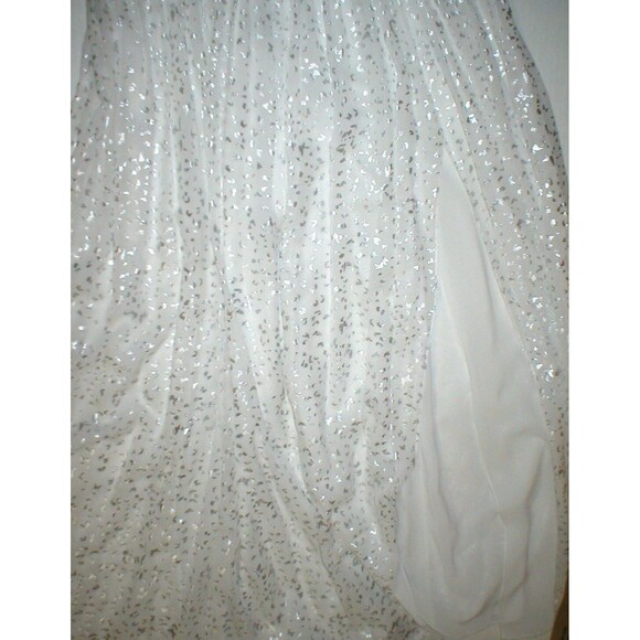 New Womens 10 NWT Designer Dress DVF Diane Von Furstenberg Long White Silver Foi - Picture 6 of 12
